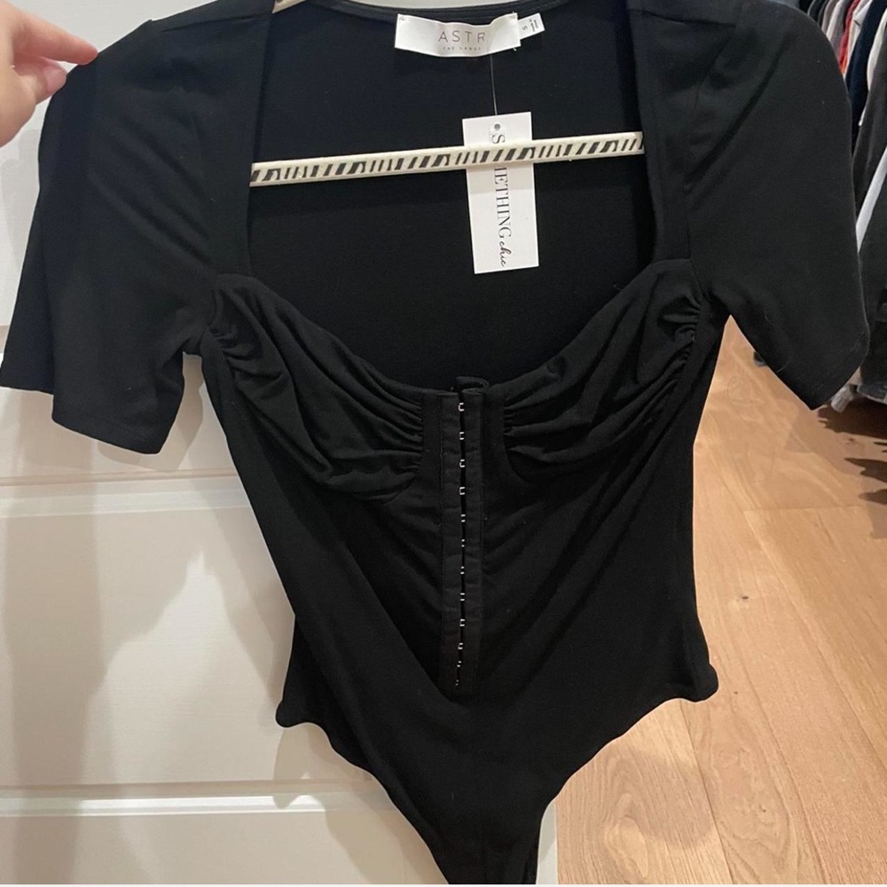 Astr The Label Black Bodysuit